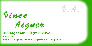 vince aigner business card